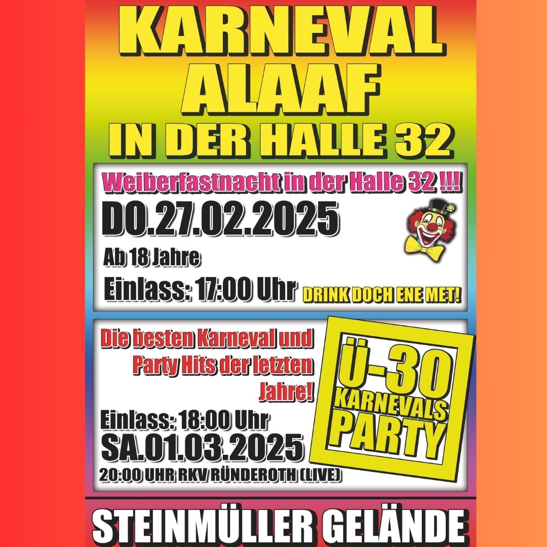 Halle 32 | Karneval - Weiberfastnacht in der Halle 32