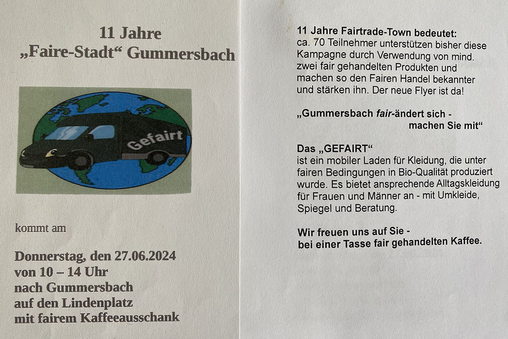 11 Jahre "Faire-Stadt" Gummersbach | Das "GeFAIRT" kommt